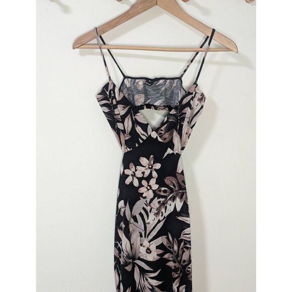 Windsor Tropical Print Asymmetrical Cutout Back Dress - Size S - Picture 2 of 9